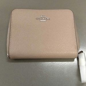 Coach cross grain zip around wallet